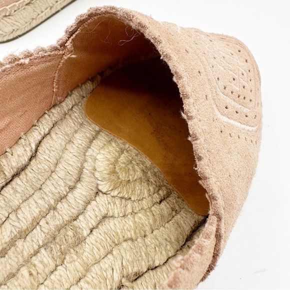 UGG Heidi Perforated Slip-On Espadrille Flat In Suntan Suede Pink Women’s Sz 9 - Picture 10 of 14